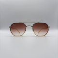 Close-up of tea tinted unisex vintage inspired sunglasses from independent rock ’n’ roll–inspired eyewear brand Dirty Rocker 
